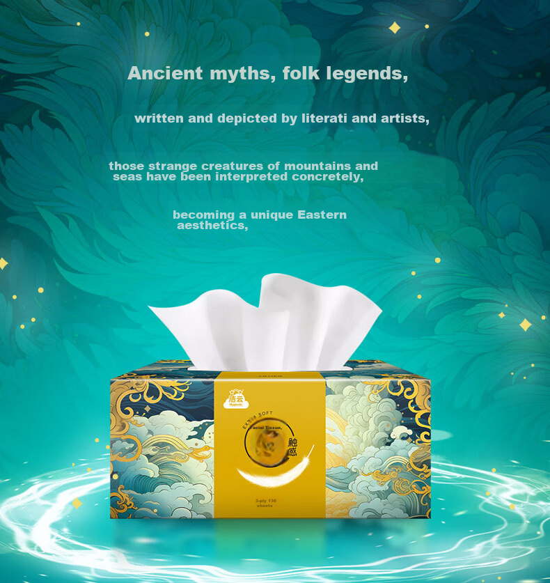 Hygienix Facial Tissues, Soft Touch 3-Ply 136 Sheets * 3 Boxes, High-Quality Business Tissues for Home Use, Hard Box Tissue Paper, Toilet Paper 2