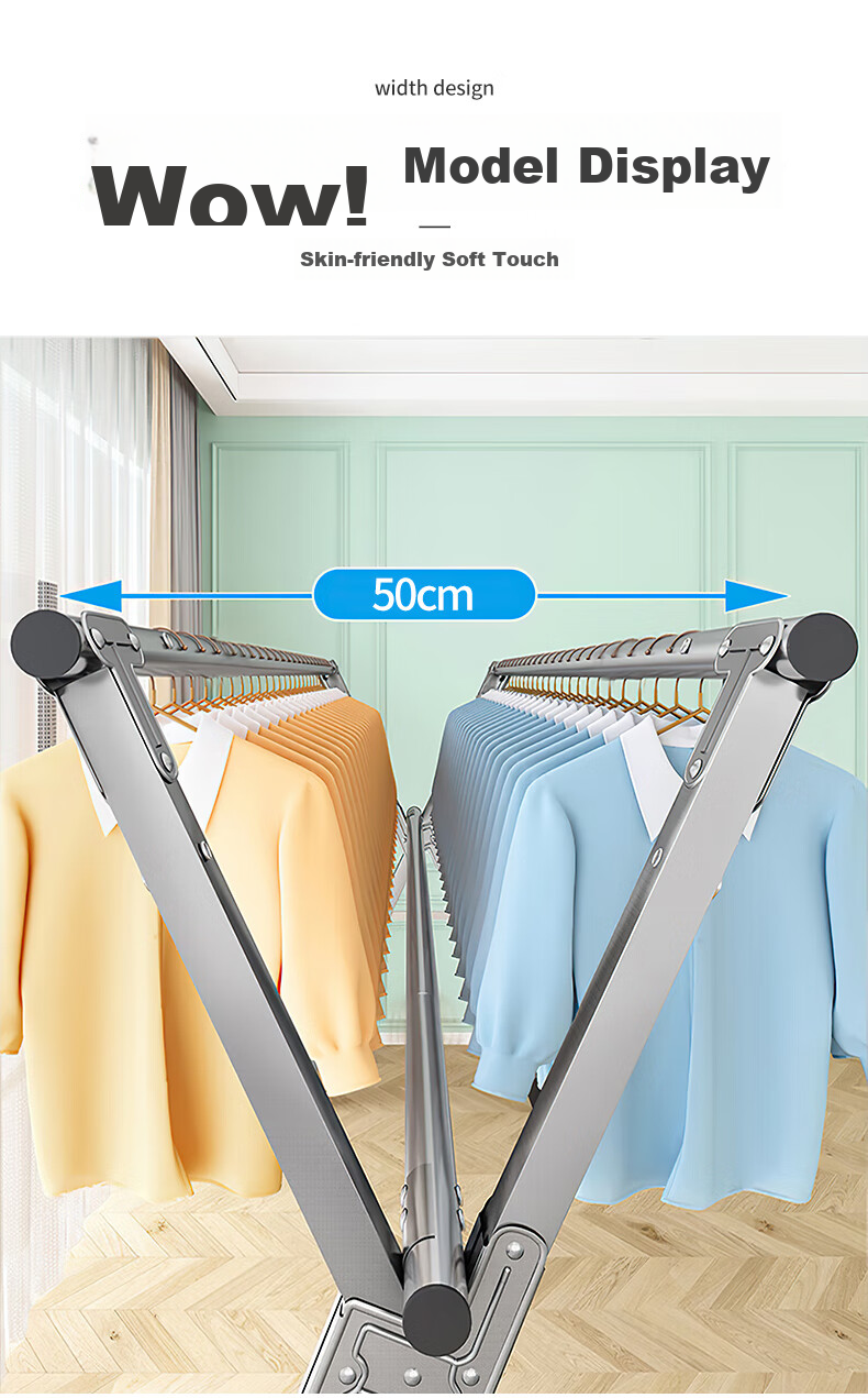 Quanpinwu Foldable Retractable Clothes Drying Rack, No Installation Required, Stainless Steel Balcony Laundry Hanger for Clothes And Bedding 7