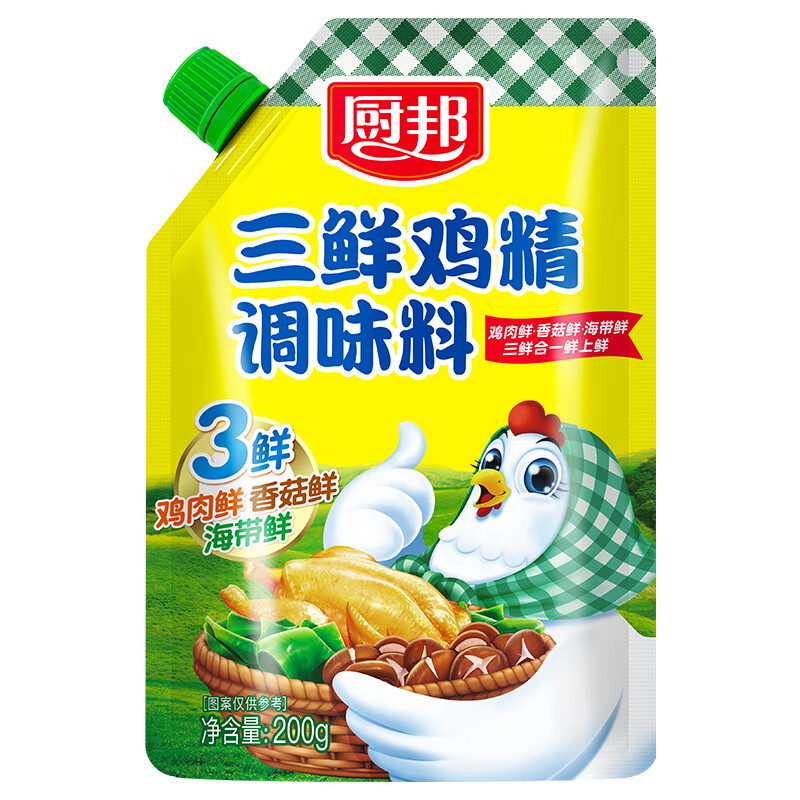 厨邦三鲜鸡精200g 加嘴袋装 加倍提鲜增香 火锅煲汤凉拌炒菜调味料