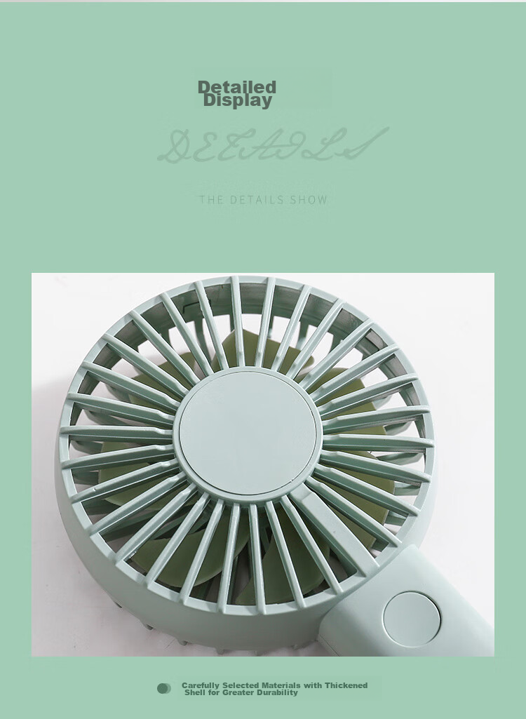 Shinee Handheld Mini Fan, Portable Personal Fan, Quiet And Low Noise, for Office, Student Desk, Dormitory, Outdoor Use, USB Rechargeable FSC-9 13