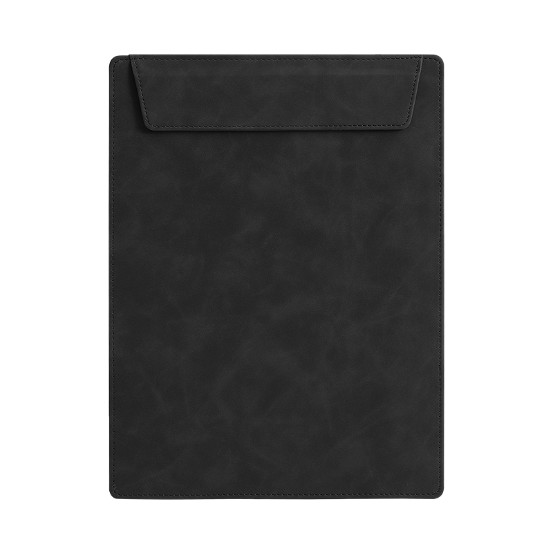 SIMAA A4 Magnetic Leather Writing Clipboard, Meeting Business Writing Clipboard Report Folder, Multifunctional Writing Pad Vertical Style, Black 7092