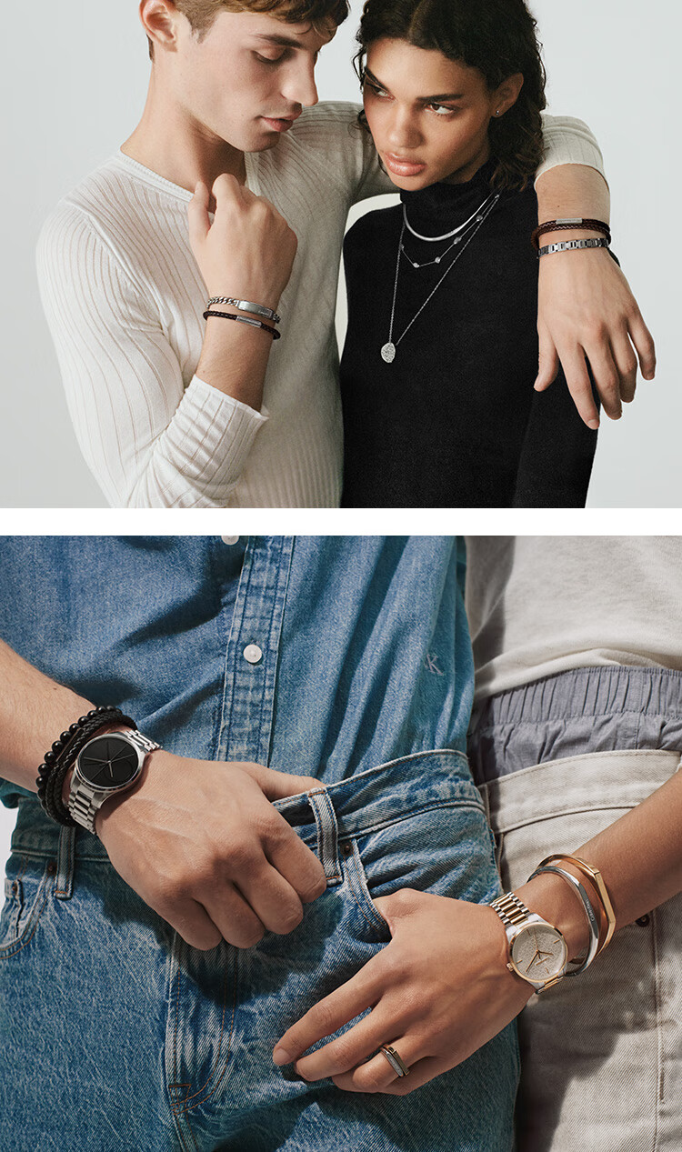 Calvin Klein CK Chain Bracelet Ceramic Watch Strap, Women's Wristwatch 25200078, Goddess Day New Year Gift 2