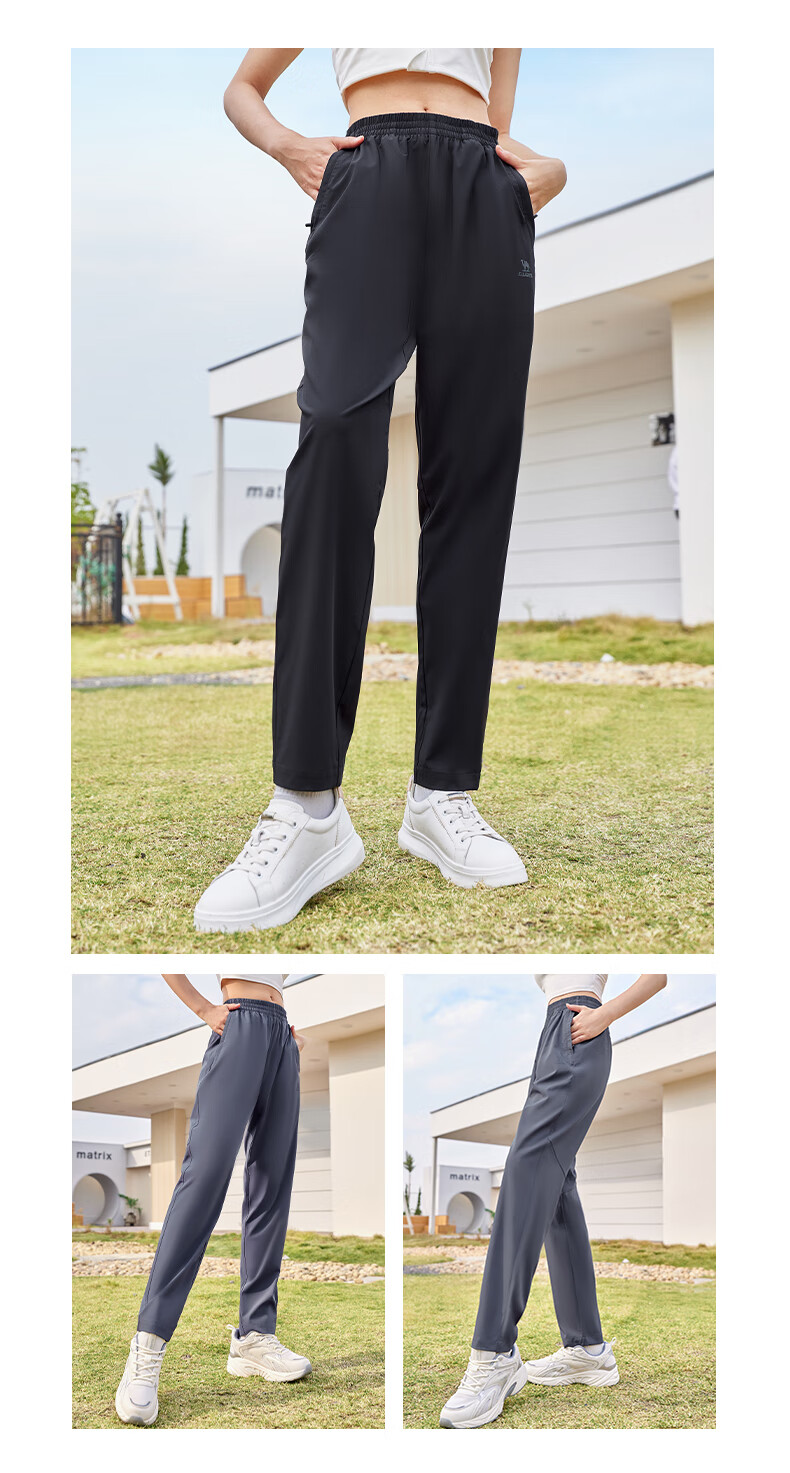 CAMEL Ice Silk Casual Pants for Men, Summer New Loose Straight-Leg Quick-Dry Sun Protection Dad Running Sports Trousers 15