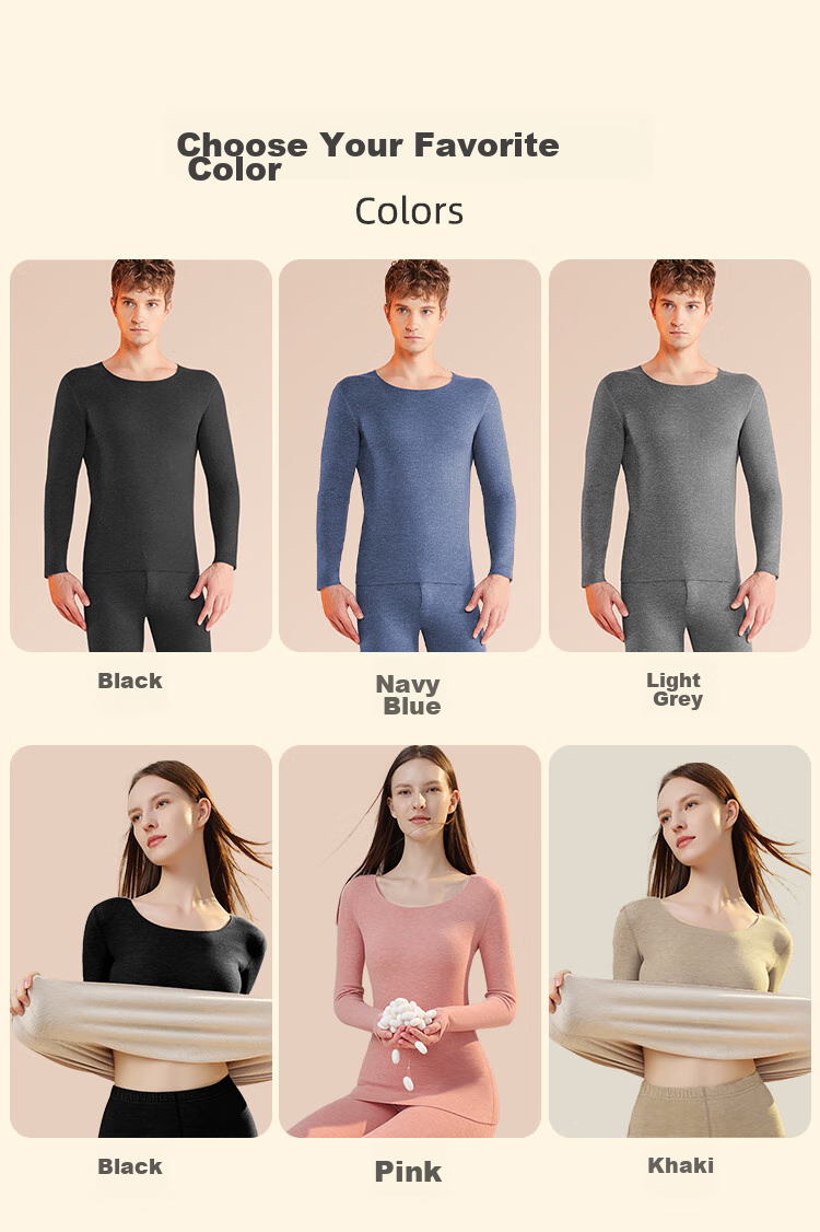 MiiOW New Men's Thermal Underwear, German Wool Heating, Contains Wool And Silk, Antibacterial, Seamless Autumn Top And Pants, Black, XL 21