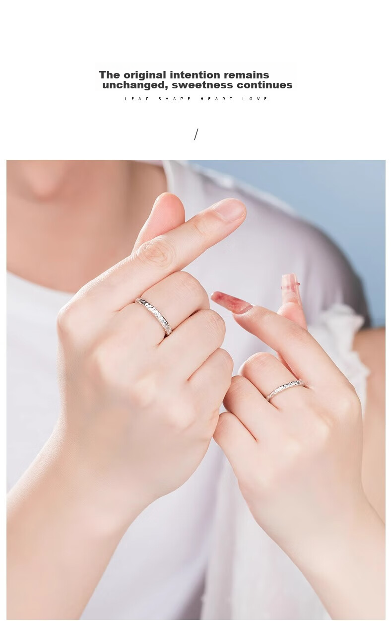 MANHE S999 Sterling Silver Couple Rings, One Pair Engagement Diamond Rings for Women And Men, Tail Ring, Valentine's Day Gift for Girlfriend 3