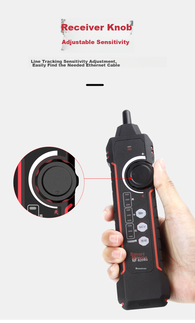 Jingmingshu NF-8209S Kit Cable Tester, Length Meter, Wire Tracker, Port Flasher, Crimping Test 13