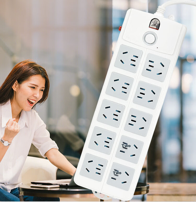 Zidantou Super Power Protection, New National Standard Safe Socket/power Strip/extension Cord, 10 Outlets, Total Length 4.8 Meters, TS-026c 2