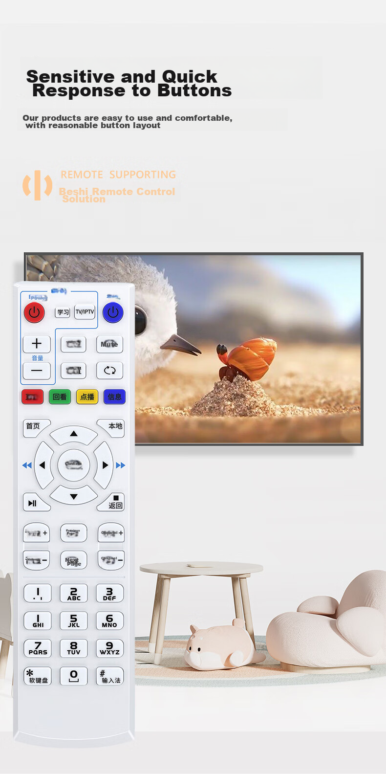 Beishi All-Network Set-Top Box Remote Control, Universal Remote Control, Compatible with China Mobile, Unicom, Telecom Remote Controls, Universal All-Network Remote Control for Magic Box, Huawei, And ZTE 7
