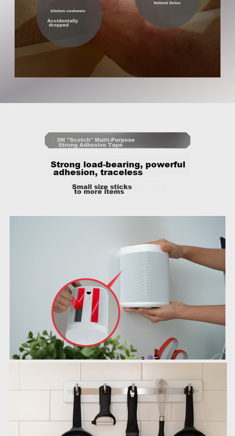 3M Scotch-Brite Nano Transparent Invisible Double-Sided Tape, Square 16 Pieces 410-SQ16, High And Low Temperature Resistant, Waterproof, 2.5CM*2.5CM, Suitable for Glass, Tile, And Metal Surfaces 3