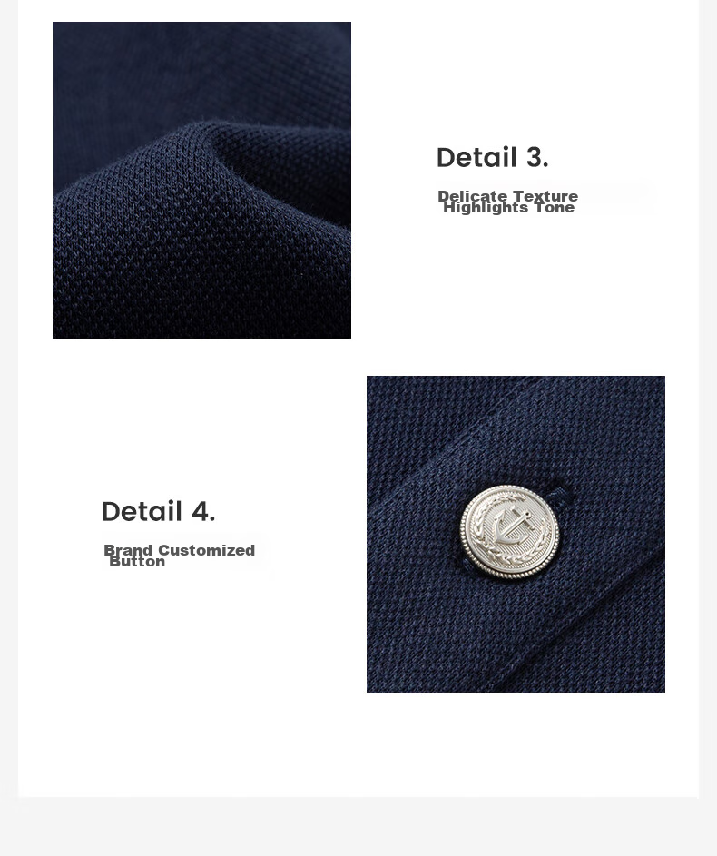 Navigare Men's Long-Sleeve Polo Shirt with Collar, Combed Long-Staple Cotton, Skin-Friendly Casual POLO Shirt 1335024503 2XL 32