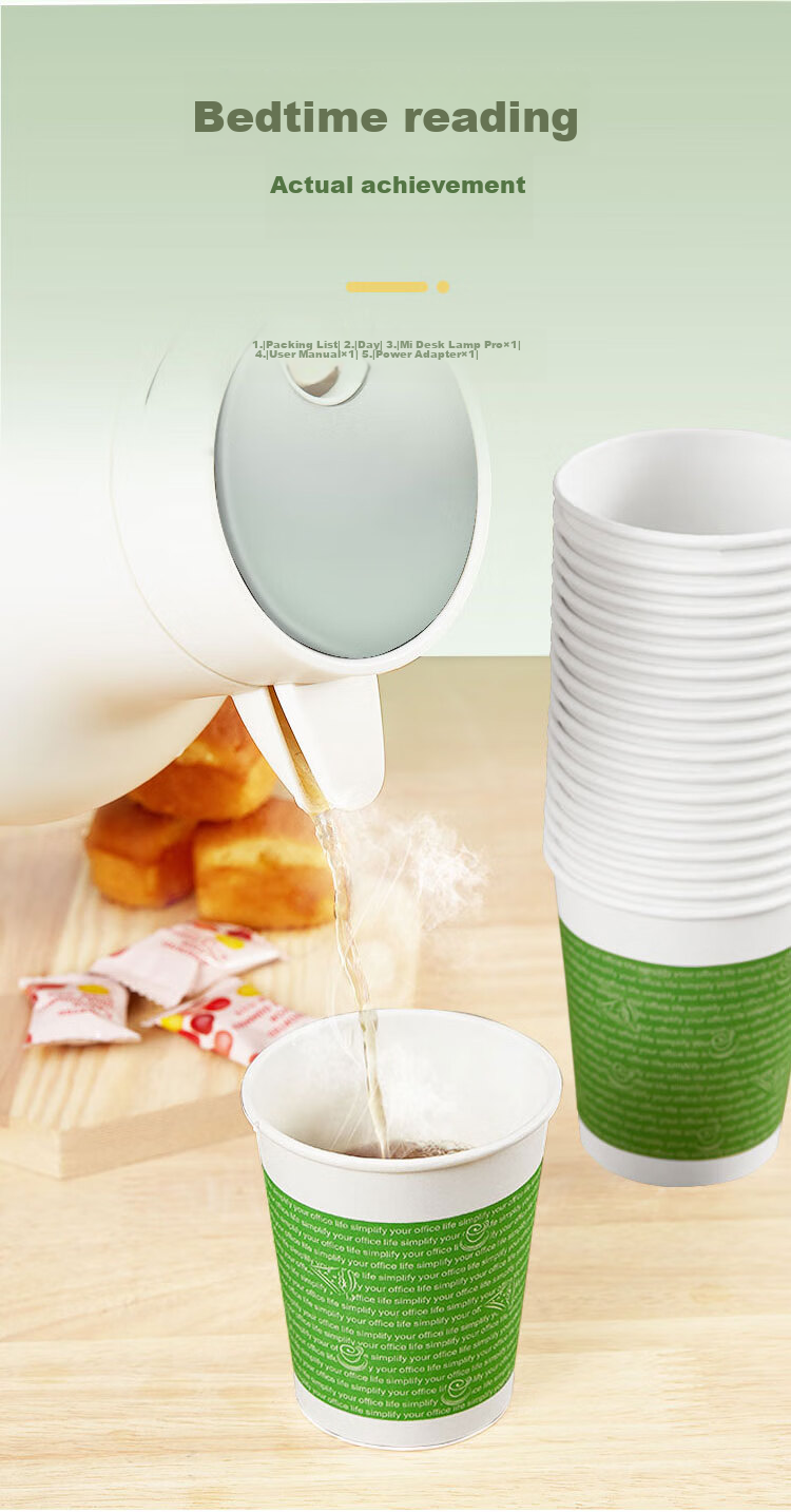 COMIX 100 Pieces 250ml Thick Disposable Paper Cups for Home And Business Use, Water Cups for Office Supplies L302 3