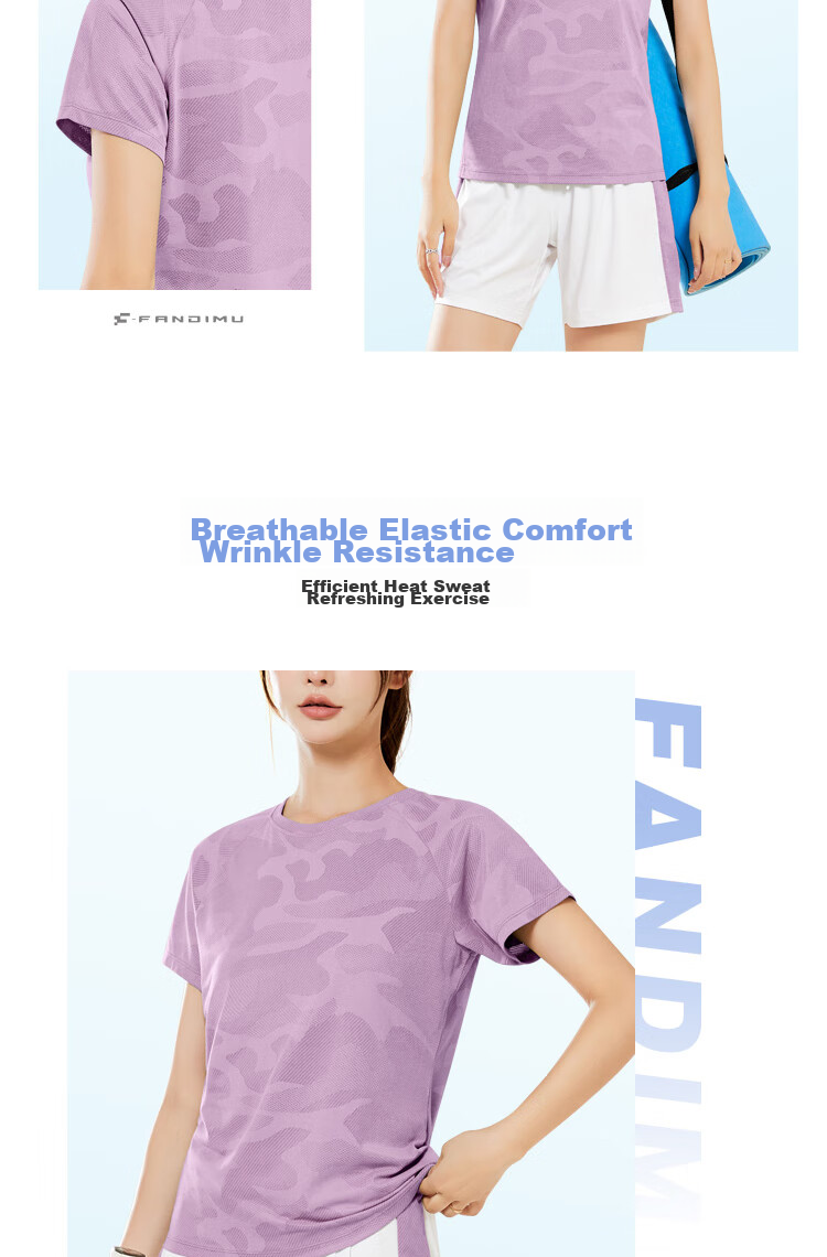 Fandimu Badminton Outfit for Women, Sports Running Yoga Tennis Fitness Wear, Breathable Comfortable Outdoor Training Hiking 6