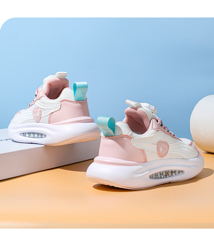 SNOOPY Children's Shoes, Kids' Sneakers for Boys And Girls, Soft Sole Shock-Absorbing, for Older Children, Rotary Knob Running Shoes, 0095 Blue, Size 36 15