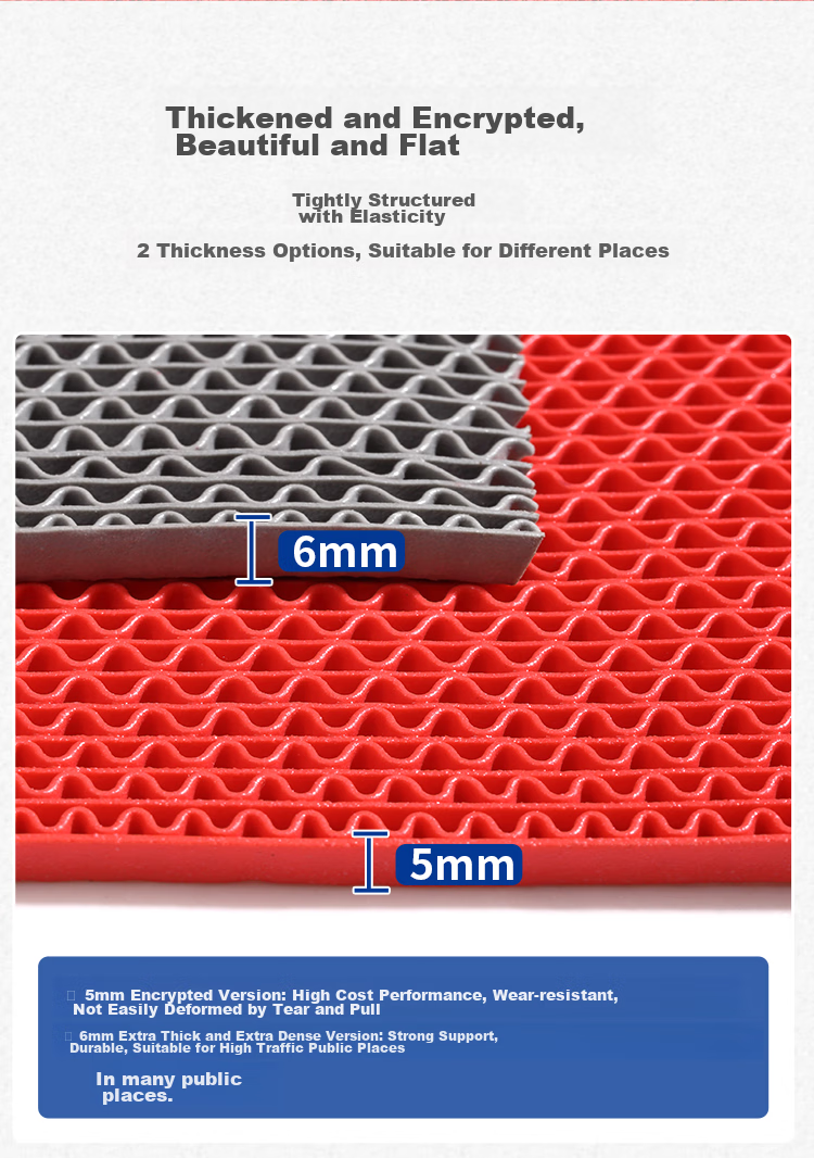 Boneng Bathroom Non-Slip Mat, Shower Room Bathing Special Foot Pad, Toilet Bathroom PVC Hollow Anti-Slip Floor Mat, 1.2*4m 10