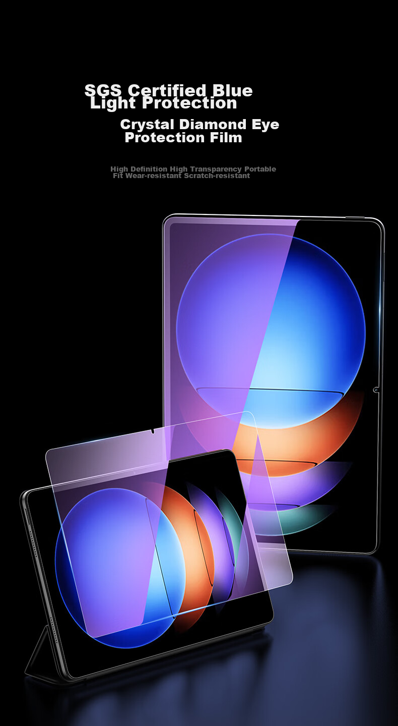 CangHua Tempered Glass Screen Protector for Xiaomi Pad 9 Pro, Eye Protection Anti-Blue Light, Compatible with Xiaomi Pad 7S Pro/6S Pro, 12.5-Inch Tablet Full Screen Anti-Drop HD Protective Film 2