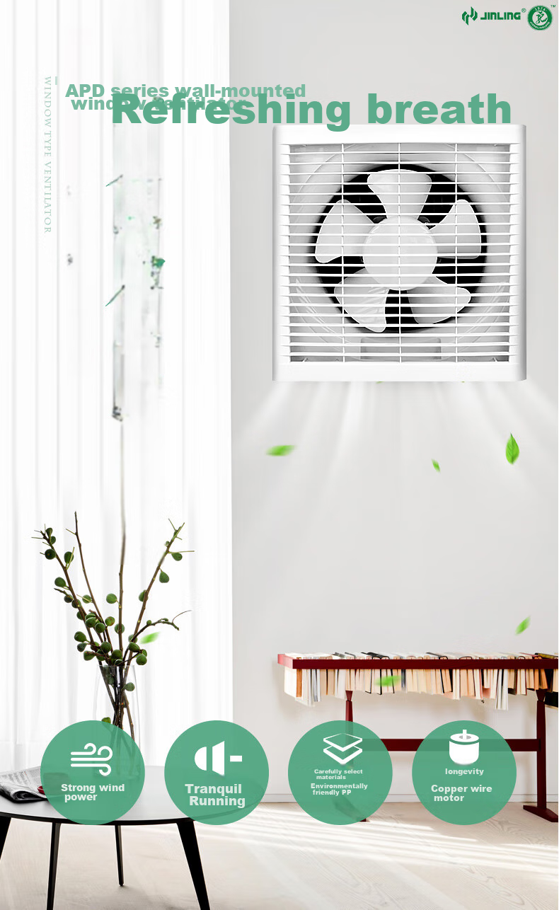 JINLING Exhaust Fan for Kitchen And Bathroom Ventilation, Wall And Window Mounted Powerful Extractor Fan, 6-Inch APB15-3 2