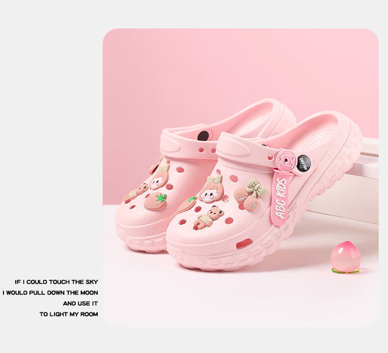 ABC KIDS Girls' Perforated Shoes, Summer Children's Shoes, Cute Girl Beach Sandals, 8603 Pink, Size 40-41 12