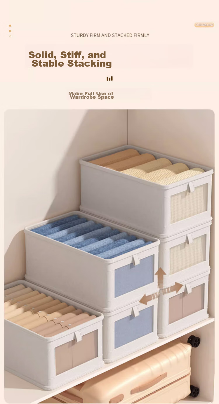 ZUO ZHUAN JIAO Clothes Storage Box, Garment Organizer for Home Use, Closet Box, Storage Solution, Sorting Box, Storage Basket, Set of 2 6