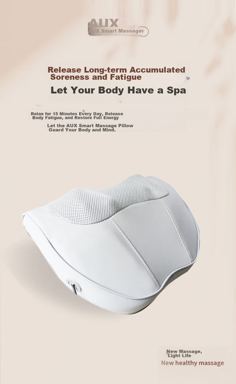 AUX Cervical Massager Pillow Z99 Gray (Upgraded Gift Box Edition), Waist Neck Shoulder Back Massager, Massage Cushion, Mid-Autumn Festival Gift 3