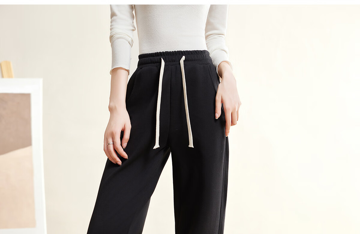 Halo Queen Women's Casual Pants with Drawstring Elastic Waist And Tapered Leg for Spring And Autumn, Fashionable Versatile Loose-Fitting Sweatpants, New Product H143R1007 12