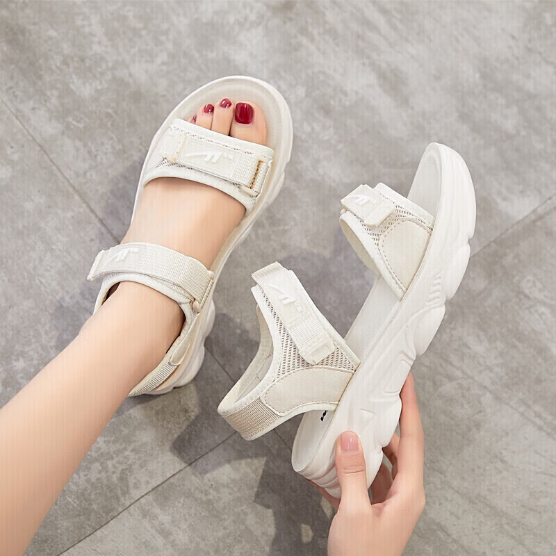 Женские летние спортивные сандалии Warrior WSL(WZ)-0297, повседневные дышащие пляжные шлепанцы для студентов, бежевые, размер 38