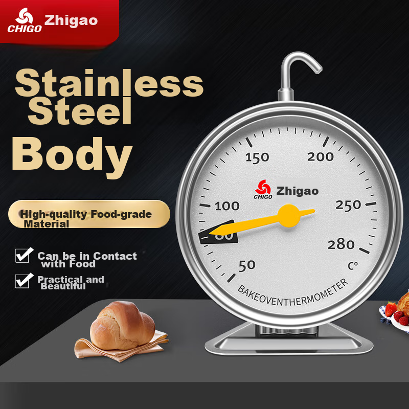 CHIGO Oven Thermometer, Baking-Specific, Accurate And Heat-Resistant, Stainless Steel Material, ZG-8057, for Kitchen Use