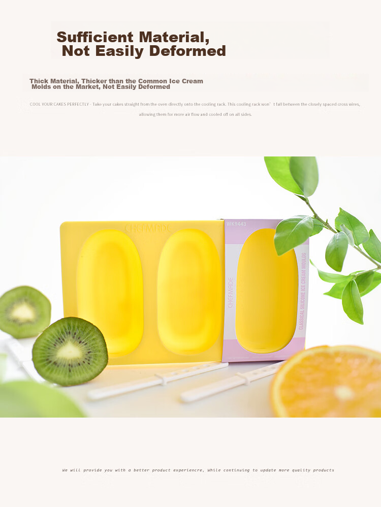 Xuechu Ice Cream Mold, 3-Link Silicone with Lid, Homemade Mung Bean Ice Cream Bar, Ice Pop, Popsicle, And Ice Cream Mold 4