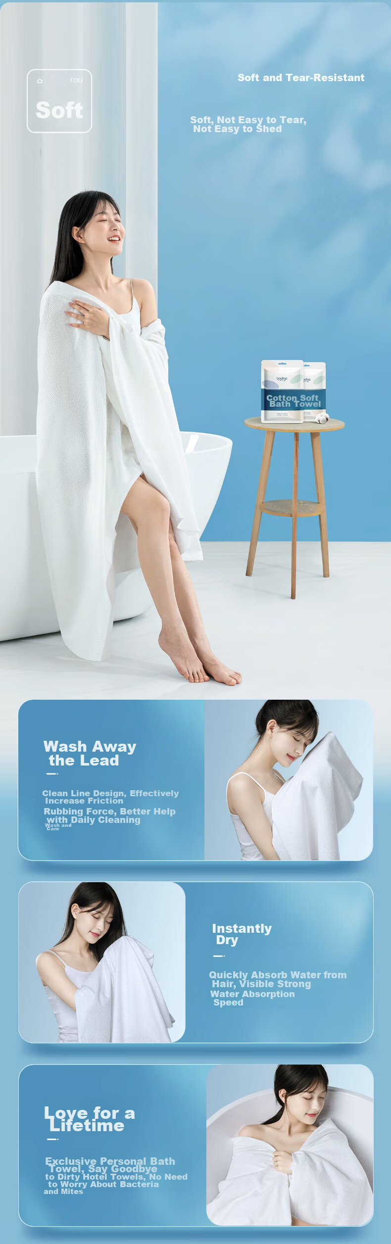 BADIGAO Compressed Bath Towel, Disposable Towel, Face Towel, Portable, Thickened And Enlarged, Essential for Hotels, Travel, And Business Trips 6