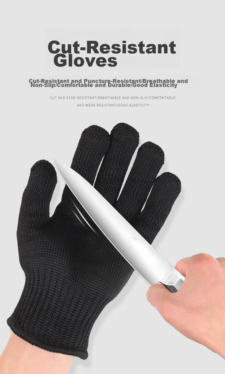 Geermu Cut-Resistant Gloves, Anti-Cutting Steel Wire, Kitchen Fish Cleaning Protective Gloves, Wear-Resistant, Thickened, Soft GM571 1