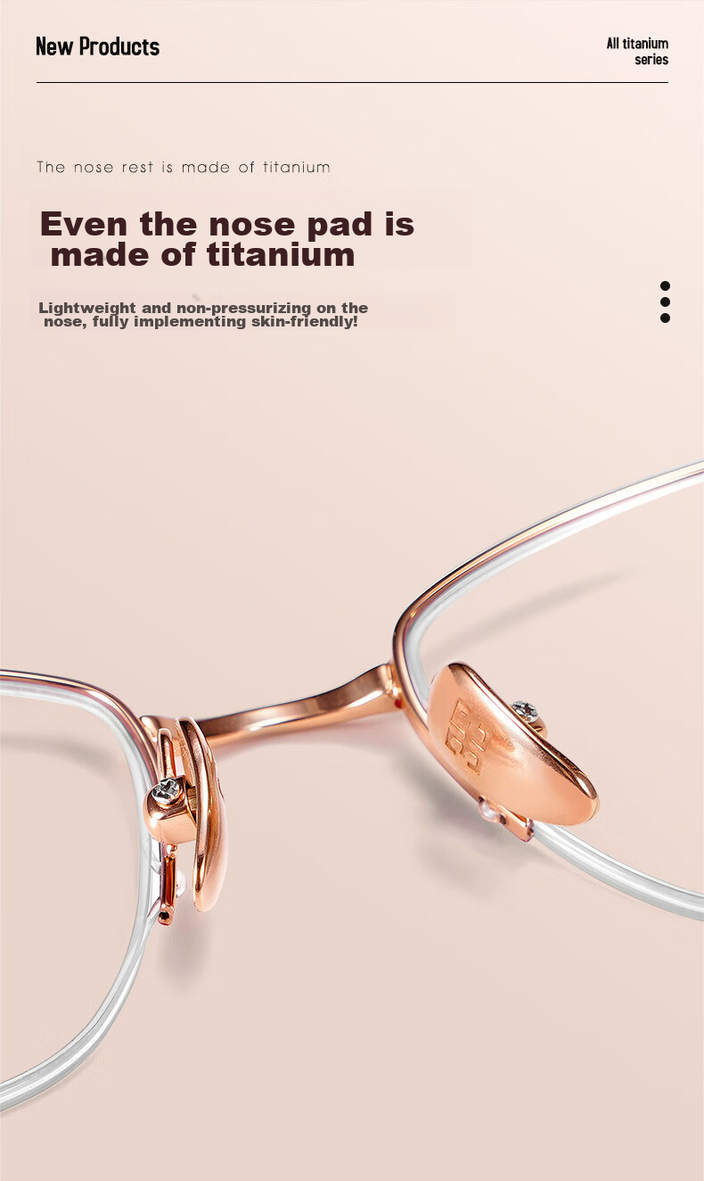 Xiyanghong Pure Titanium Reading Glasses for Women, Fashionable High-End Anti-Blue Light Mother's Day Gift for Mom A103M 400 Degree 6