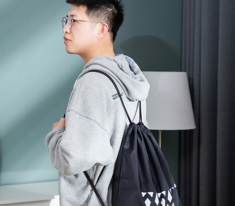 Agnite Drawstring Bag for Men And Women, Sports Training Fitness Backpack, Volleyball Football Storage Bag, Black 1