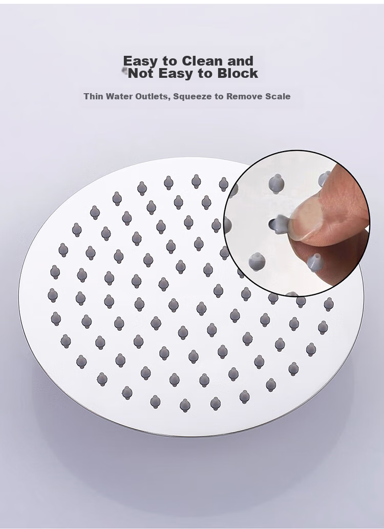 Larsd Handheld Shower Head, Stainless Steel Shower Sprayer, Round Ultra-Thin Top Spray Head AL8072 8