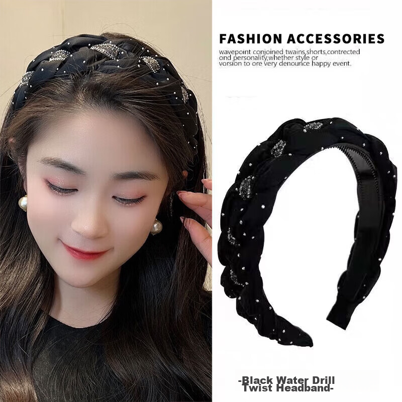 Xiangwan High Crown Rhinestone Headband for Women Elegant Hairband Face Washing Hair Press Gift for Girlfriend on Qixi Festival