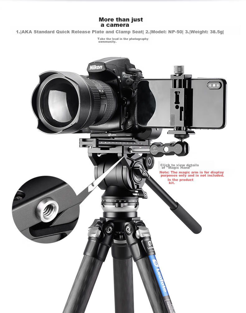 Leofoto Gimbal, Hydraulic Gimbal, DSLR And Mirrorless Camera Telephoto Lens for Video Shooting, Bird Photography, Independent Non-Adjustable Damping Panoramic Hydraulic Gimbal BV-15 11