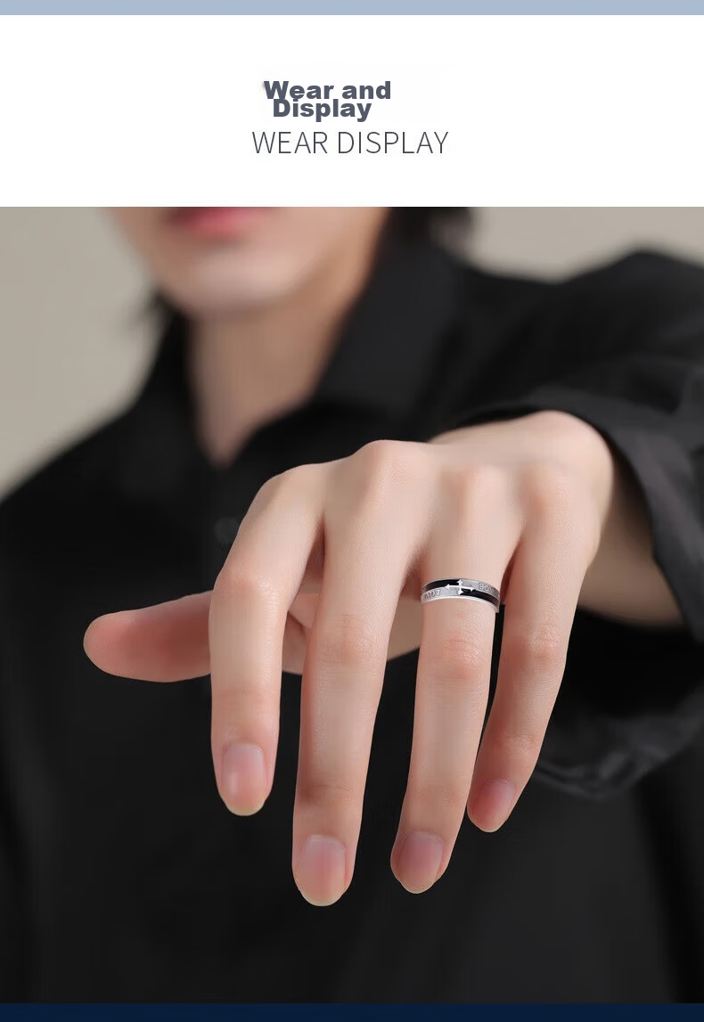 Zhoubaifu Faith Ring for Men, Student Life Pendant, Single Ring, Birthday Gift for Boyfriend Or Husband 10