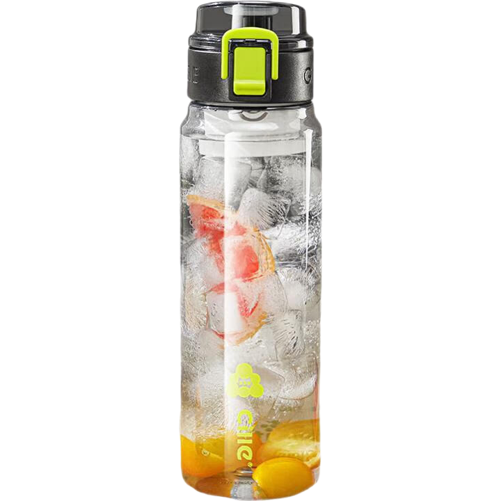 Cille Large Capacity Plastic Cup for Men And Women, Sports Water Bottle, Student Outdoor Portable Cup with Filter, Ink Black, 680ml