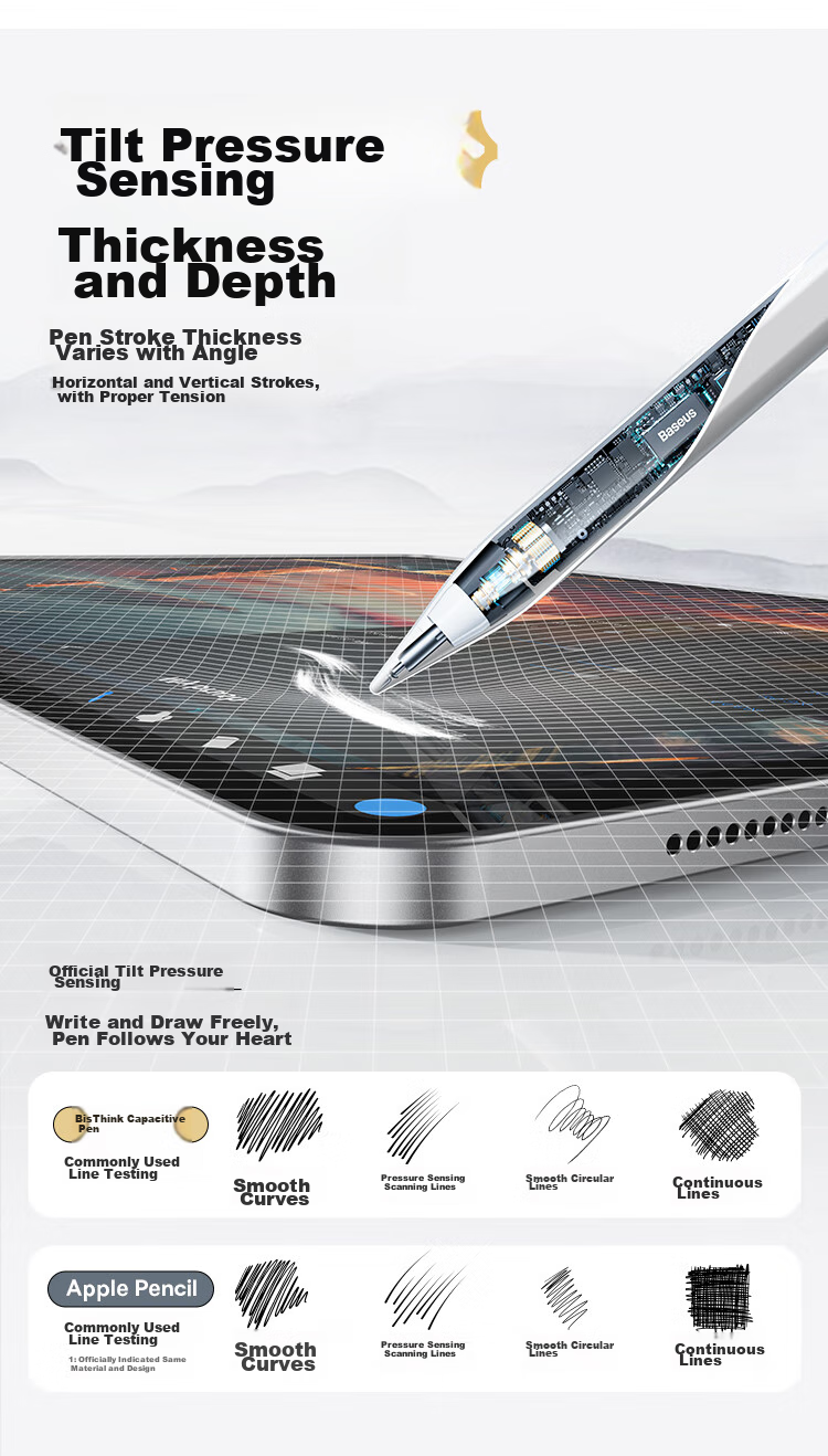 BASEUS Capacitive Stylus for IPad, Touch Pen [Magnetic Bluetooth Premium] Compatible with IPad Pro/Air8/Mini7/iPad11 Tablet Touch Screen Writing Stylus Apple Pencil Pro 13