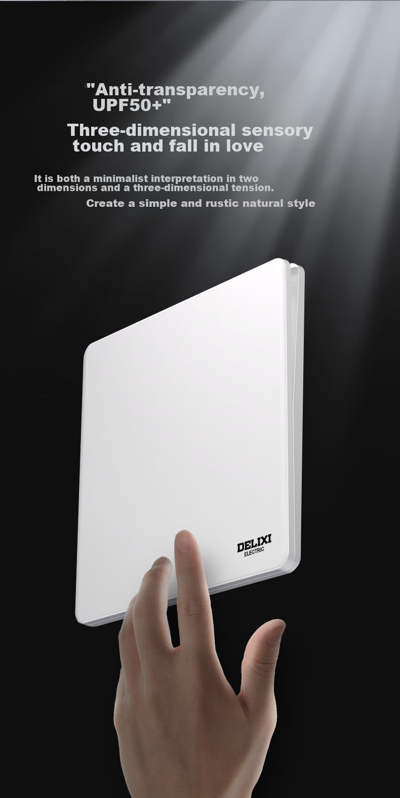 DELIXI Switch Socket Panel CD290 Series Ultra-Thin Pure Flat Large Plate [Single Switch Control] Polar White 5