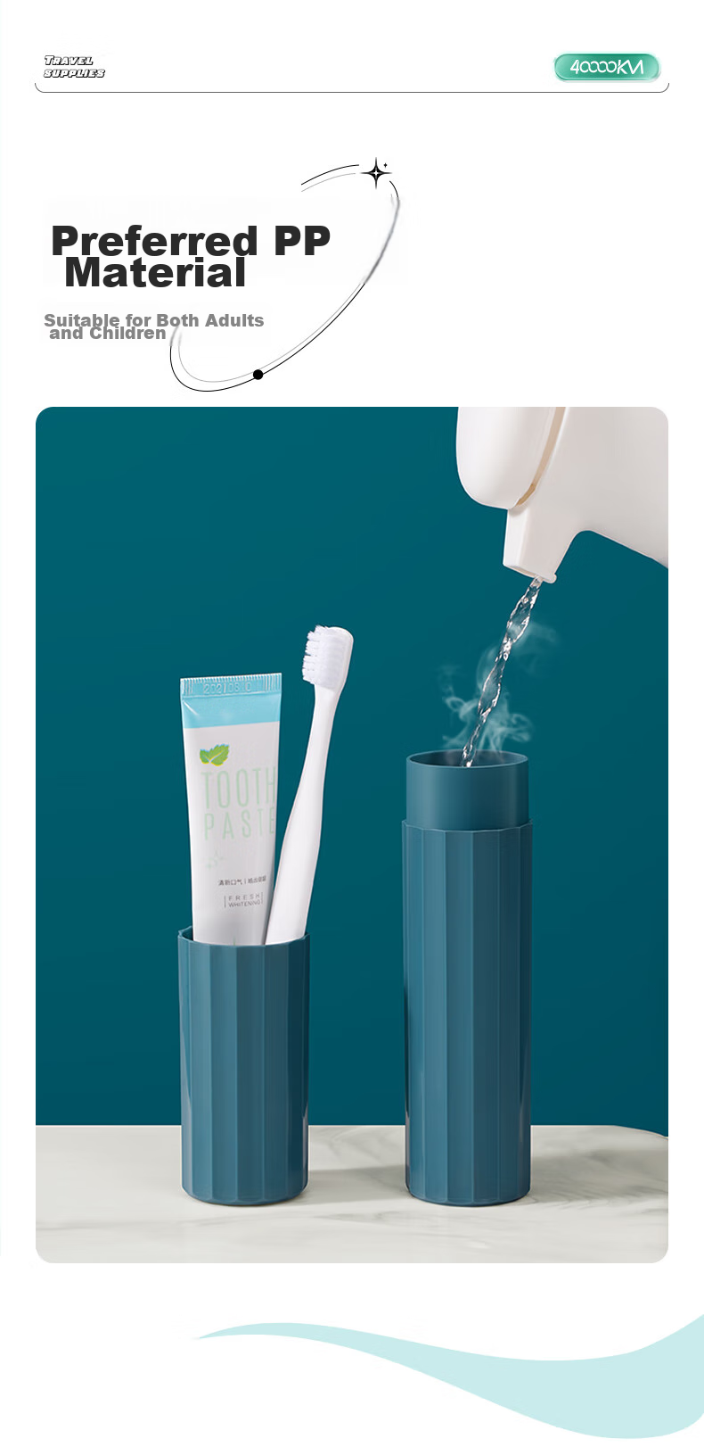 40,000 Kilometers Mouthwash Cup Toothbrush Travel Set Toothbrush Holder Toothpaste Storage Box Travel Oral Care Kit Mouth Rinse Cup 6
