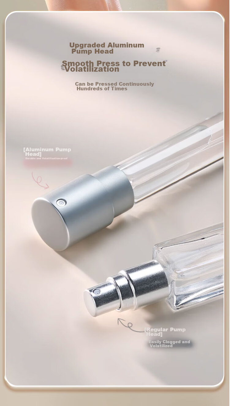 Goood Perfume Dispenser Bottle, High-End Portable 10ml Glass Refillable Travel Spray Pump Empty Bottle 3