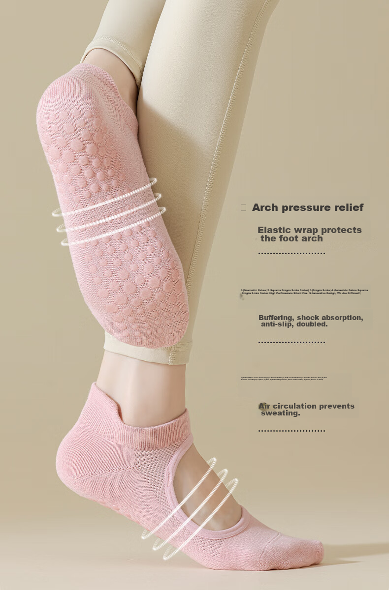 Ziyouxi Yoga Socks for Women, Professional Sports Fitness Non-Slip Socks, Pilates Mesh Breathable Seamless Anti-Pilling Boat Socks for Spring And Summer 17