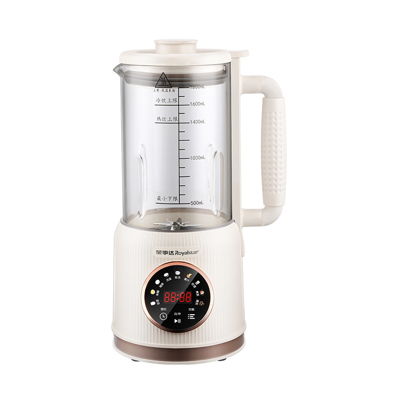 Royalstar High-Speed Blender, Home Soy Milk Maker, 1.8L Multifunctional Automatic No-Cooking Programmable Filter-Free Food Processor for Baby Food, Upgraded Titanium Blade, RZ-625E(T)