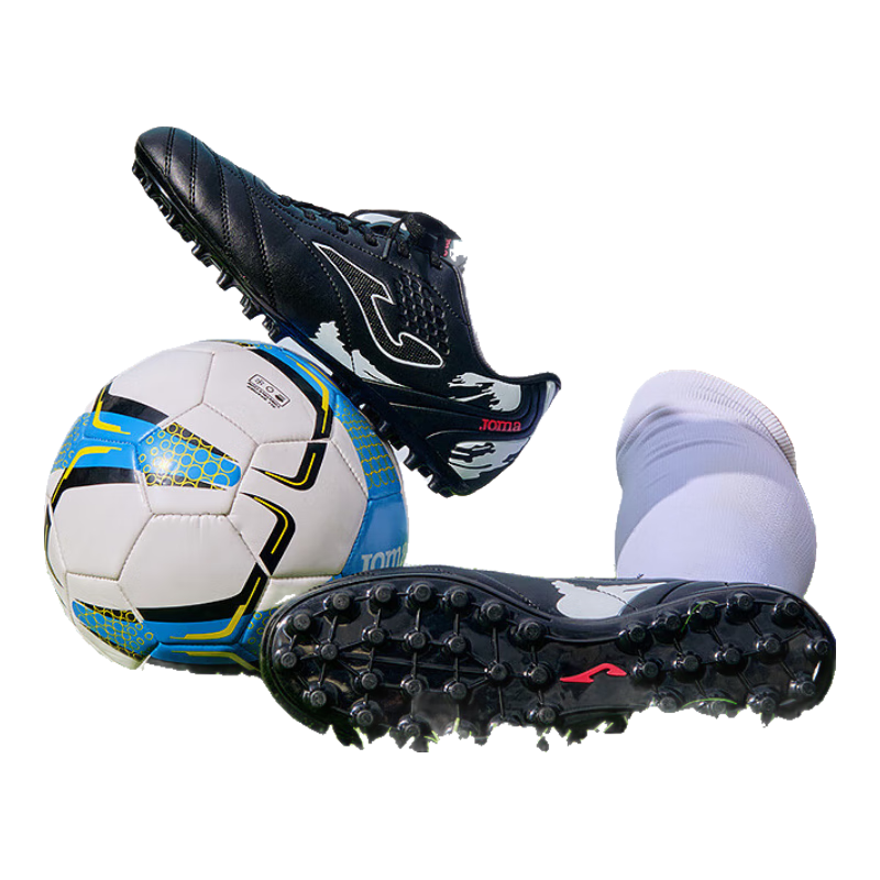 JOMA Soccer Shoes for Men, Women, Adults, Teenagers And Students, Competition MG Studs Non-Slip Football Training Shoes, Black, Size 42