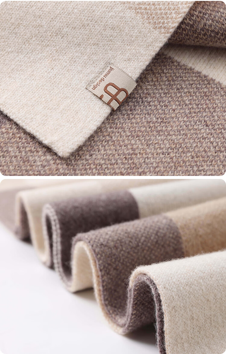 JIUMU Pure Wool Scarf for Women, Autumn And Winter Ladies' Warm Neck Warmer, Gift for Girls on National Day Or Birthday, Gift Box Packaging 21
