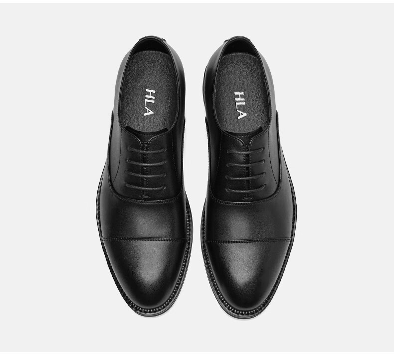 HLA Men's Business Formal Casual Comfortable Lightweight Lace-up Oxford Shoes HAAPXM2EAV106 Black Size 38 24