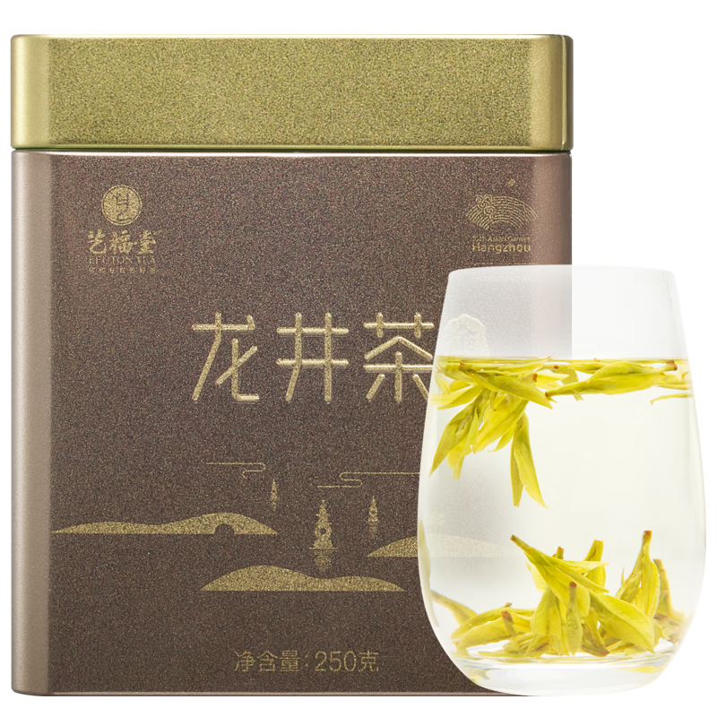 艺福堂绿茶2026新茶春茶杭州钱塘春茶明前特级金选AAA+龙井茶250g罐装