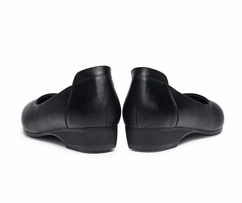 Chuwang Comfortable Leather Shoes for Women, Kitchen And Restaurant Waitress Work Shoes, Flat Spring And Summer Style 2002 Black Size 39 12