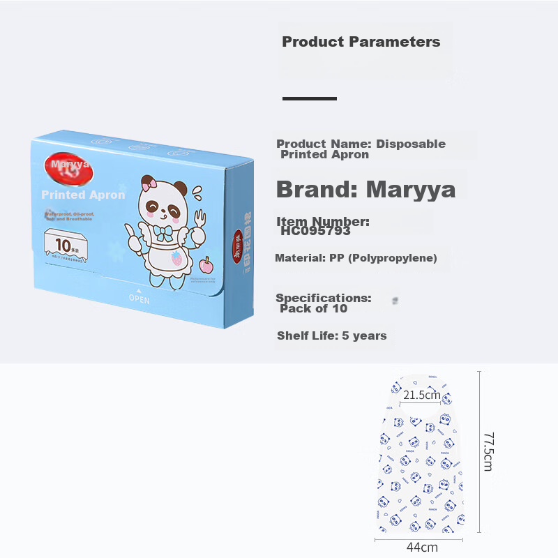 MARYYA Disposable Apron, 10 Pieces, for Hot Pot Restaurants, Adults And Children, Waterproof And Oil-Proof Bib Waist Apro