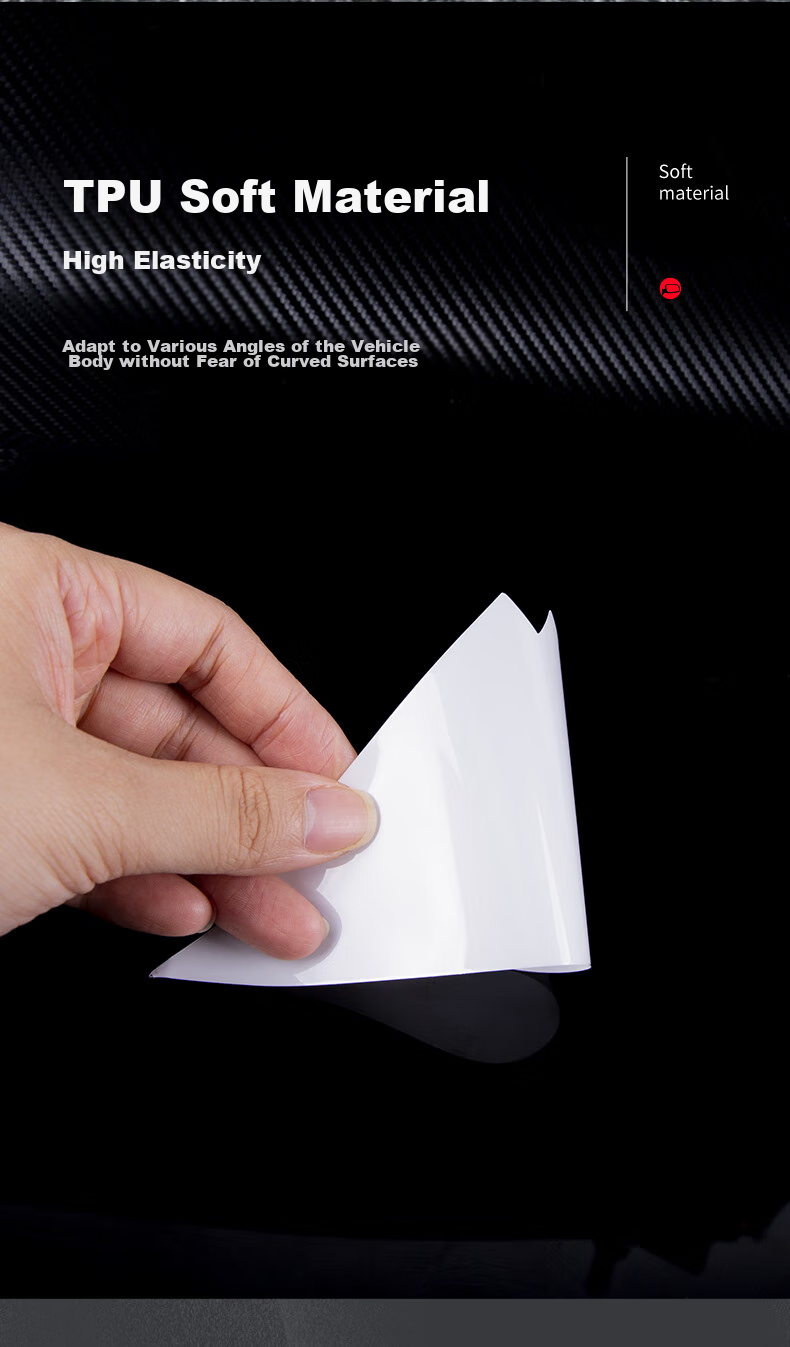 3M Car Protection Film, TPU Invisible Car Wrap, Full Vehicle Paint Protection, Rhinoceros Skin, Anti-Scratch, Anti-Collision, Self-Healing, Transparent Sticker, 12.4cm*12.4cm (5 Pieces), Door Corner 10