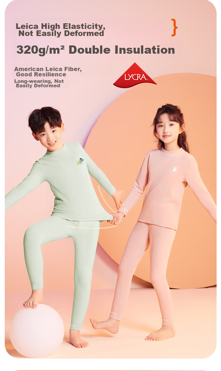 Hodohome Children's Autumn Underwear Set, Boys' Thermal Red Velvet Fleece Warm Underwear, Double-Sided Fleece Turtleneck Cotton Sweater 527 110 5